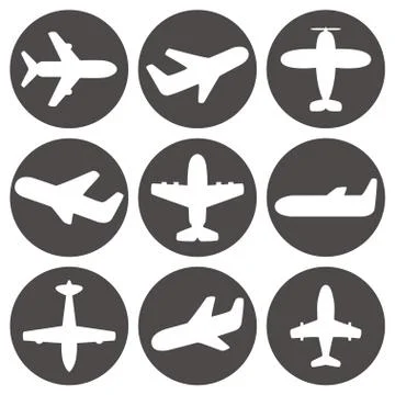 Airplane icons Stock Illustration