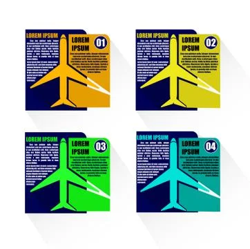 AIRPLANE INFOGRAPHIC TEMPLATE VECTOR ILLUSTRATOR Stock Illustration