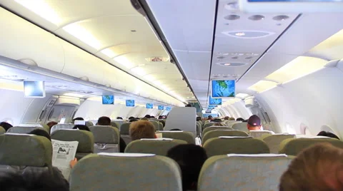 Airplane Inside Seats Stock Footage 46126193