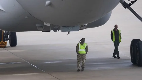 Airplane inspection Stock Footage 84425079