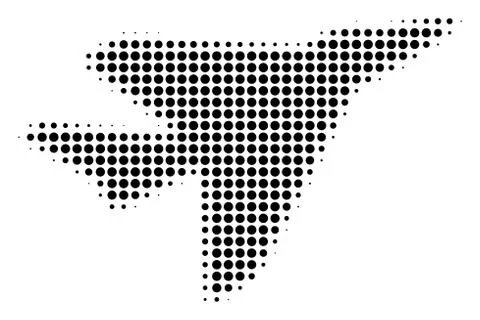 Airplane Intercepter Halftone Icon Stock Illustration
