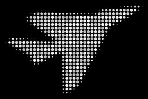Airplane Intercepter Halftone Icon Stock Illustration
