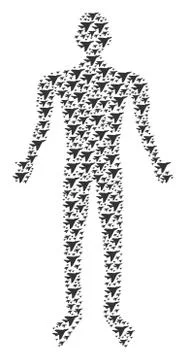 Airplane Intercepter Human Figure Stock Illustration