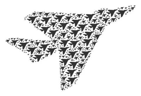Airplane Intercepter Icon Collage Stock Illustration