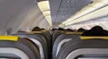 Airplane interior, back view HD Footage