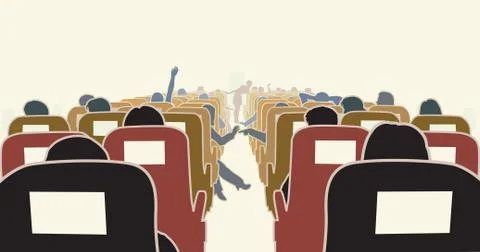 Airplane interior Stock-Illustration