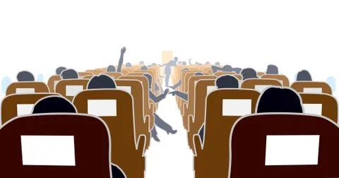 Airplane interior Stock-Illustration