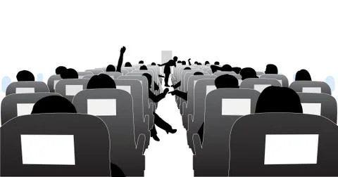 Airplane interior Stock Illustration