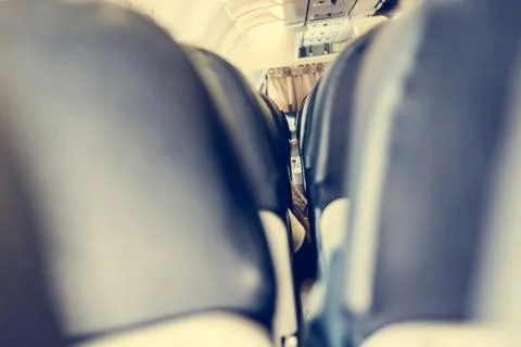 Airplane interior. Stock Photos