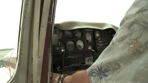 Airplane Interior Preparing to Fly Stock Footage 47136004