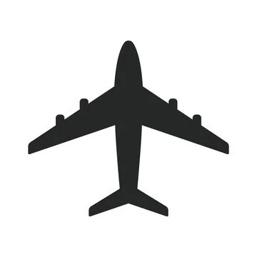 Airplane isolated silhouette icon vector design on a white background 库存插图