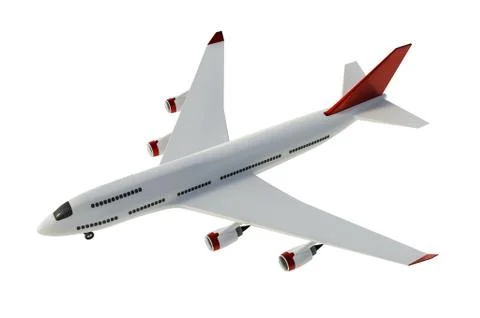 Airplane isolated on white background. 3D rendered illustration. Stock Illustration
