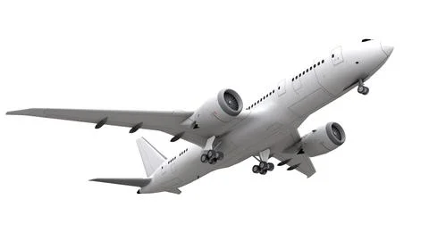 Airplane isolated on white background. 3D illustration. Stock Illustration