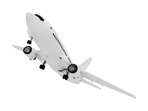 Airplane isolated on white background. 3D illustration. Stock Illustration