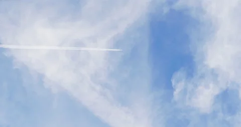 Airplane Jet Clouds Flying Planes Stock Footage 195069856