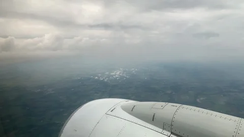 Airplane Jet Engine Nacel Close Up Sky Aircraft AIr Travel Transportation Flight Stock-Footage 120548342