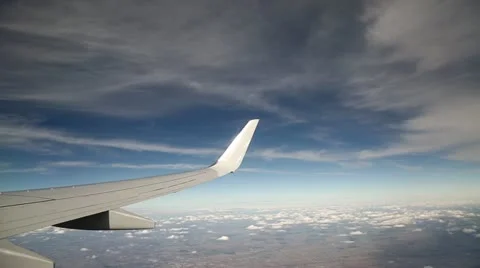 Airplane jet flying window view Stock Footage 21261774