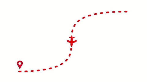 Airplane Journey Route Map Animation Video stock 277340331
