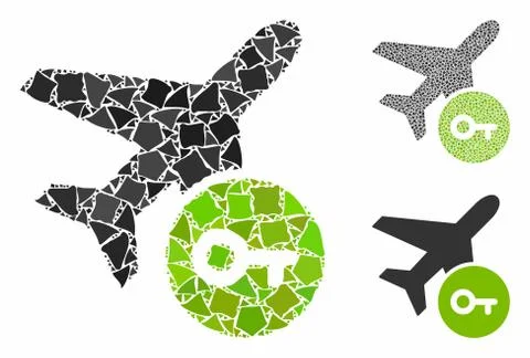 Airplane key Composition Icon of Inequal Elements 스톡 일러스트