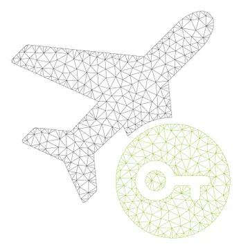 Airplane Key Polygonal Frame Vector Mesh Illustration イラスト素材