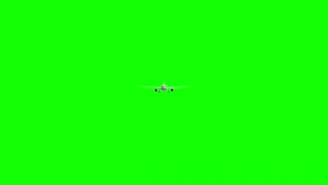 Airplane landing and coming towards camera in green screen 4K Stock Footage 137589976