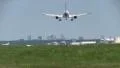 Airplane landing with blue sky HD Footage