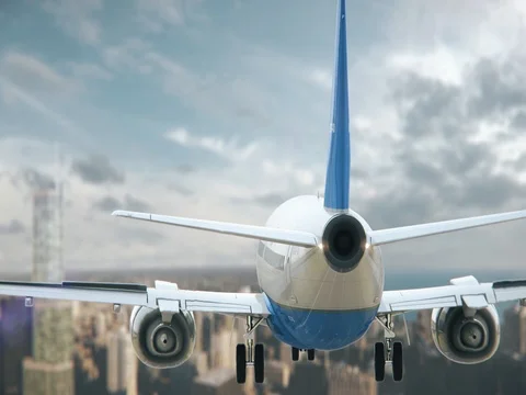 Airplane Landing Chicago Illinois Stock Footage 83371053