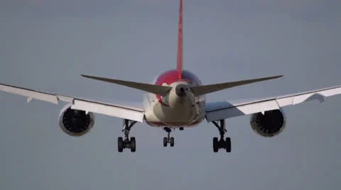 Airplane landing close up - slow motion Stock Footage 24633053