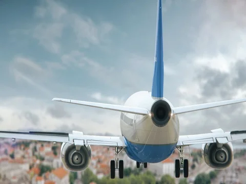 Airplane Landing Croatia Split Stock Footage 83493922