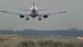 Airplane landing at dusk HD Footage