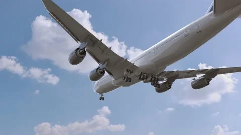 Airplane Landing in Edinburgh UK Stock Footage