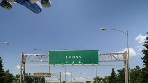 Airplane Landing Edison Stock Footage 102628752