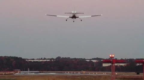 Airplane Landing Stock Footage