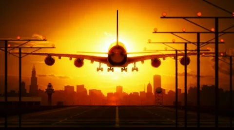 Airplane landing Stock Footage 11339350