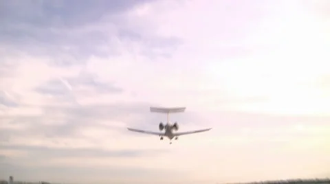 Airplane landing Stock Footage