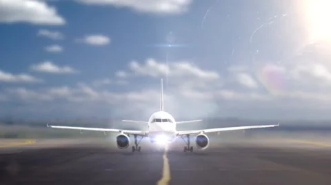 Airplane landing Stockbeeldmateriaal 40664863