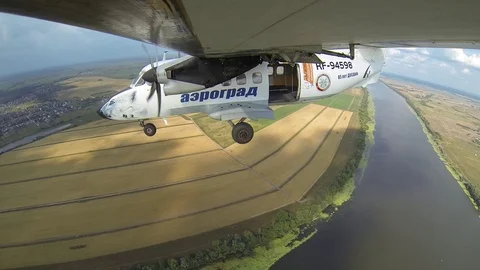 Airplane landing Stock Footage 71237369