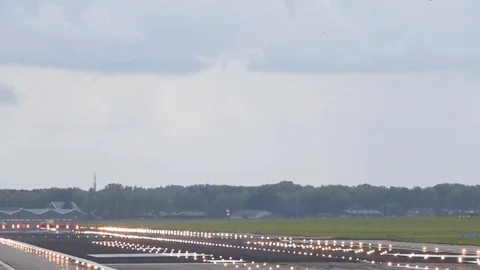 Airplane landing Stock Footage 84790309