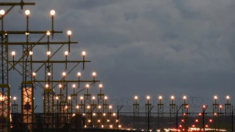 Airplane landing Stock Footage 84790331