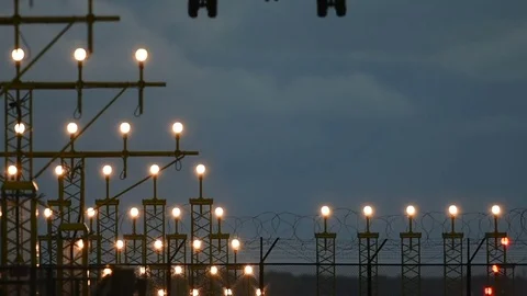 Airplane landing Stock Footage 84790333