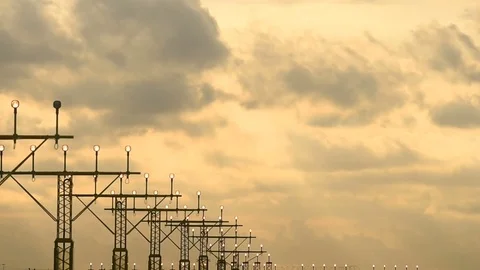 Airplane landing Stock Footage 84790401