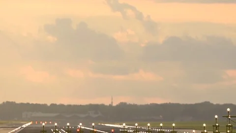 Airplane landing Stock Footage 84790415