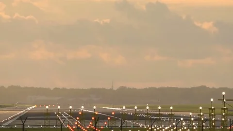 Airplane landing Stock Footage 84790423