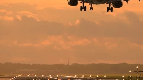 Airplane landing Stock Footage 84790434