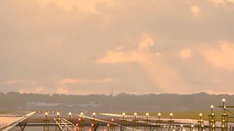 Airplane landing Stock Footage 84790474