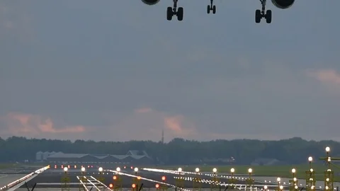 Airplane landing Stock Footage 84790491