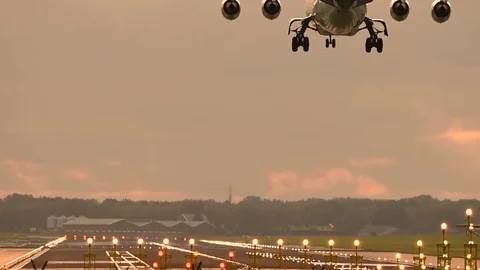 Airplane landing Stock Footage 84790503