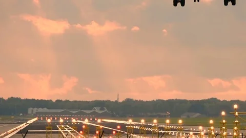 Airplane landing Stock Footage 84790525