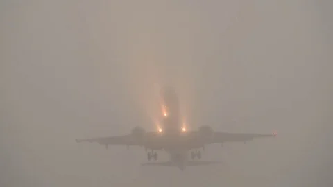 Airplane landing Stock Footage 84790553