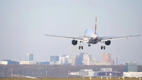 Airplane landing Stock Footage 88436814